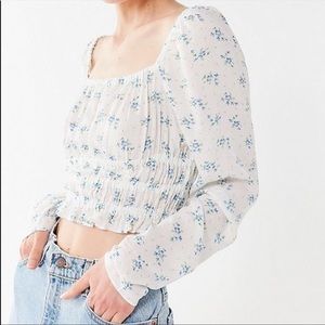 urban outfitters floral square neck top